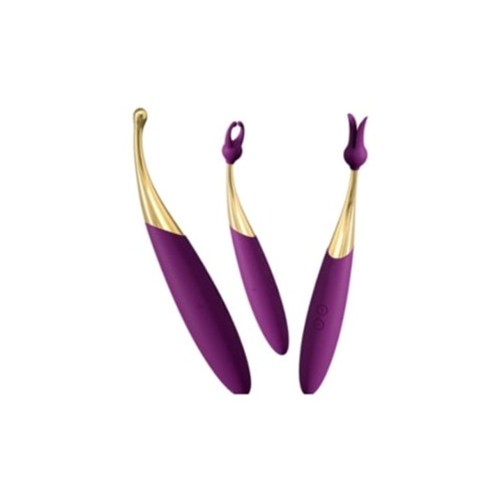 Вибратор за клитор, G-точка, анална и стимулация на зърната, лилав