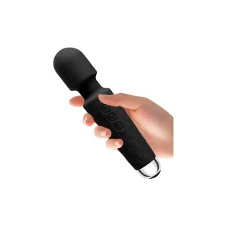 Hordozható elektromos vibrátor, 20 rezgésmód, vezeték nélküli, fekete