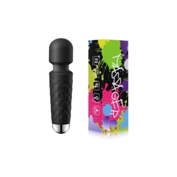 Mini hordozható vibrátor, fekete, vízálló, újratölthető