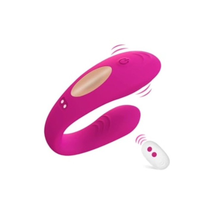 G-pont vibrátor távirányítóval, 2 motorral, 10 vibrációs móddal, rózsaszín