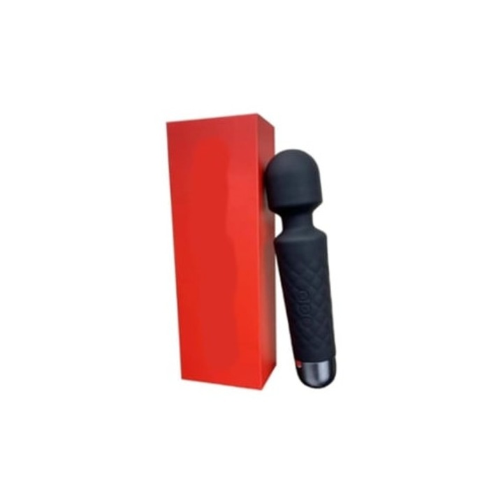 Újratölthető személyi vibrátor, 20 mintázat, 8 sebesség, vízálló, fekete