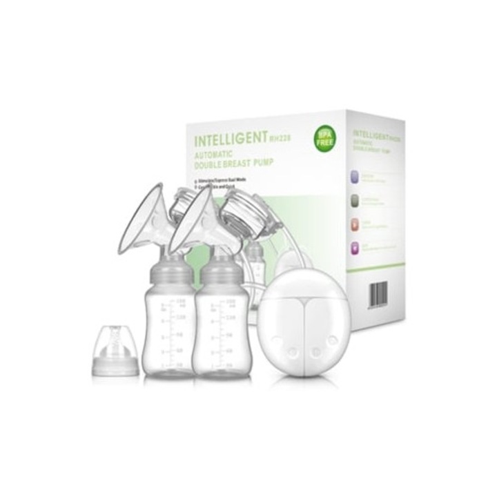 Elektromos mellszívó cumisüveggel, Gusshious, fehér