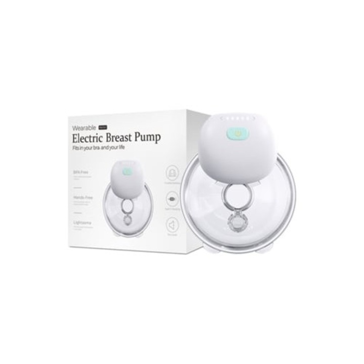 Hordozható elektromos mellszívó, 3 mód, 5 szint, fehér