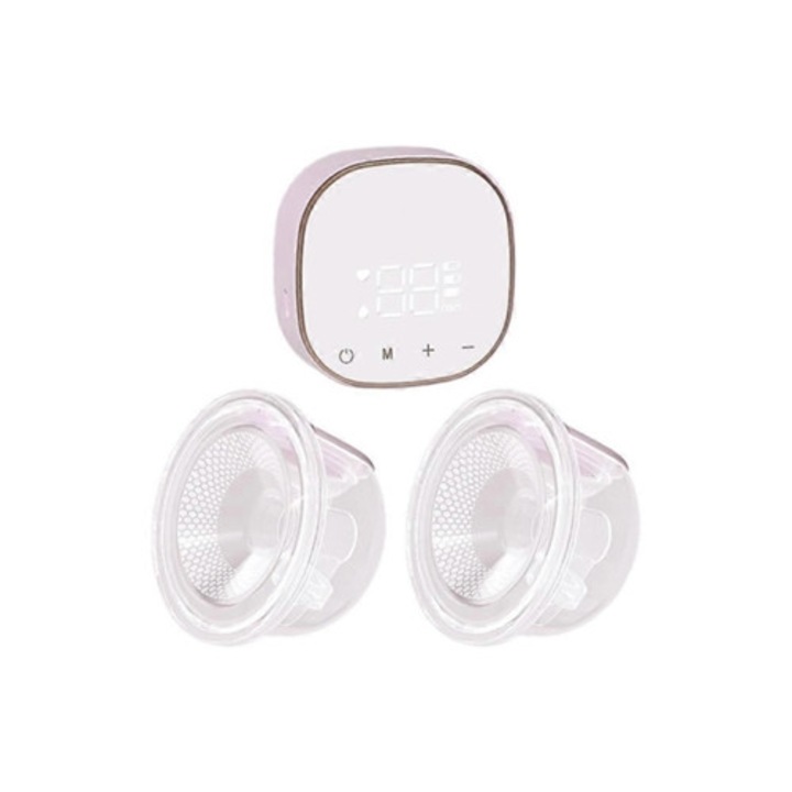 Hordozható elektromos mellszívó, BPA-mentes, 3 üzemmód, rózsaszín