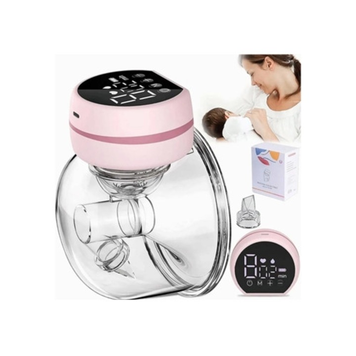 Gusshious elektromos mellszívó, rózsaszín, 3 mód, 9 szint