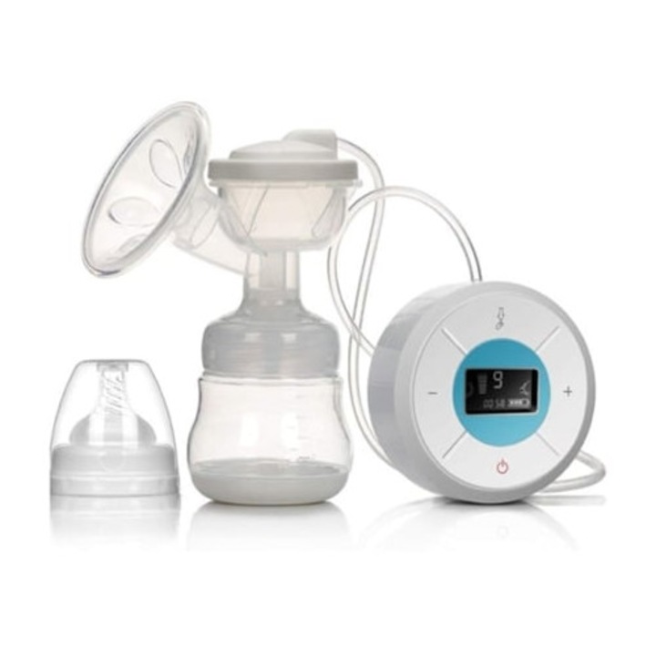 Elektromos mellszívó, természetes, újratölthető, csendes, 3 mód, kék