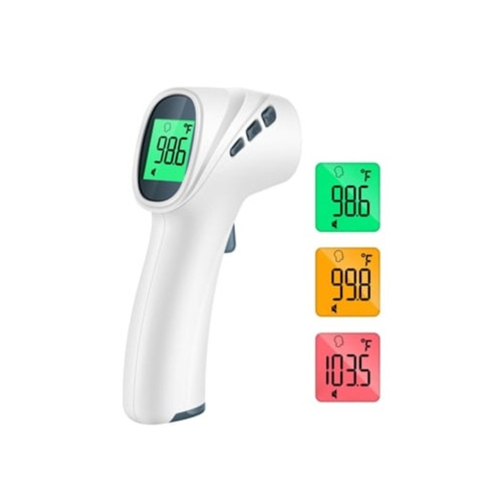 Homlokhőmérő felnőtteknek és gyerekeknek, szürke, kompakt méret