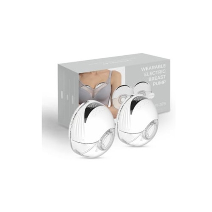 Hordozható elektromos mellszívó, fehér, 4 üzemmód