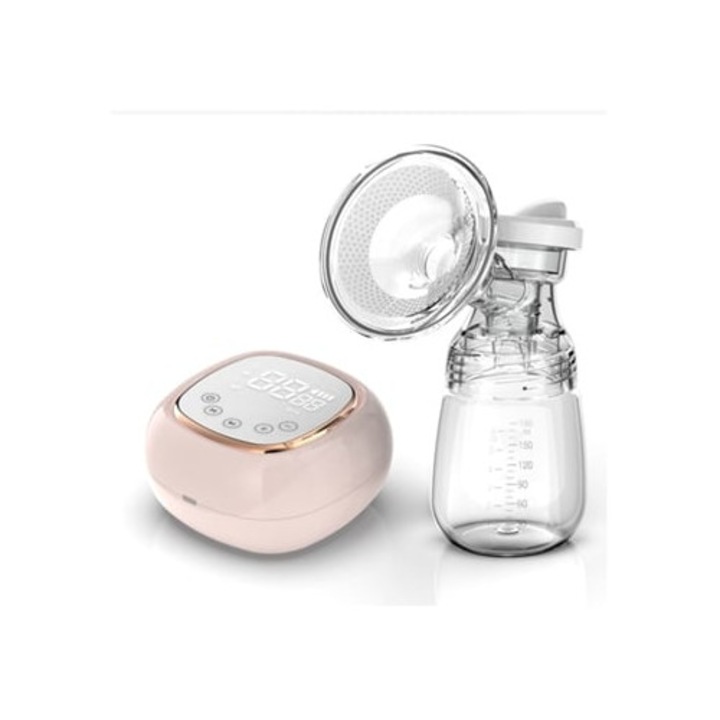 Gusshious elektromos mellszívó, LCD érintőképernyővel, USB töltéssel, BPA-mentes, 1 egység, rózsaszín