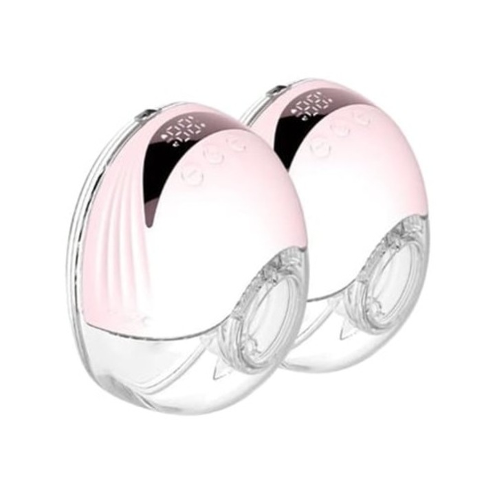 Mellpumpa, elektromos hordozható, 4 üzemmód, rózsaszín, 2 darabos készlet