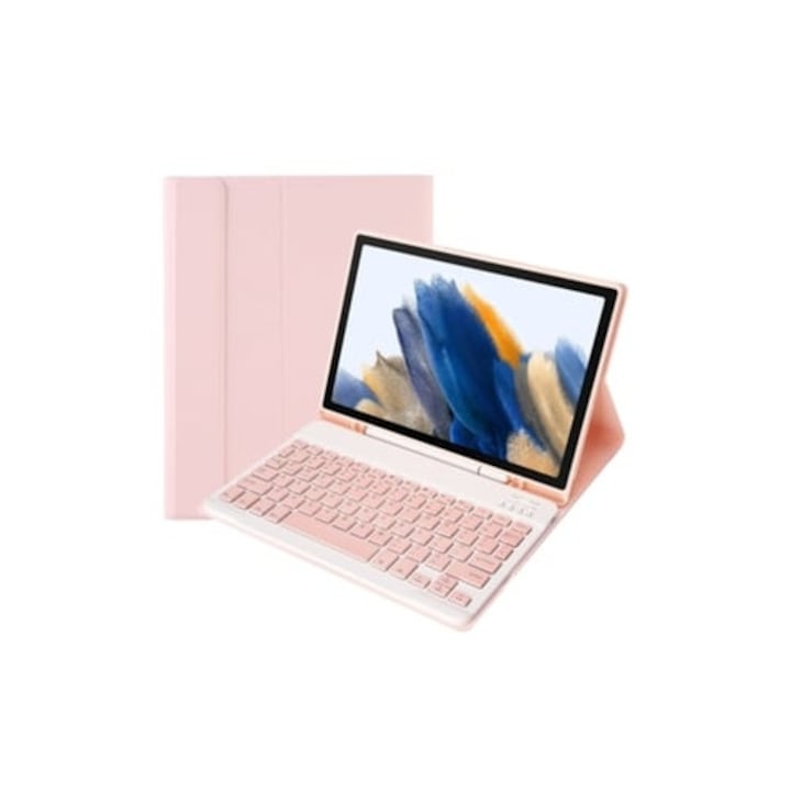 Husa cu tastatura pentru Samsung Galaxy Tab S7/S8/S7 FE/T970/T975, roz