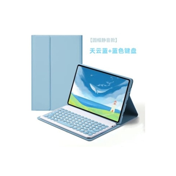 Универсален калъф за таблет за Lenovo M10 Plus 3-то поколение 2022, 10.6 инча, цветен кръгъл дизайн, син