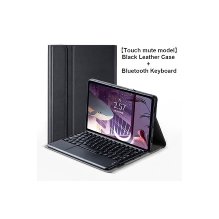 Husa tastatura pentru tableta 11 inch, neagra, cu taste rotunde