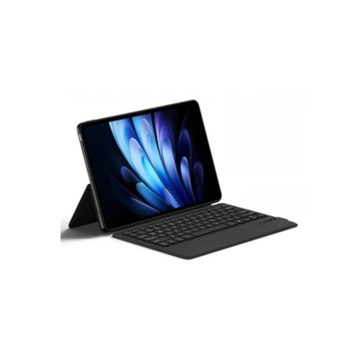 Carcasa tastatura Bluetooth pentru iPad Air 11.5 inch, tastatura magnetica, iluminare de fundal, neagra