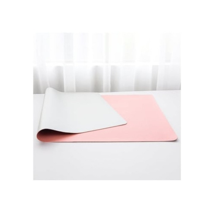 Mousepad dublu fata, roz si argintiu, 90x45cm