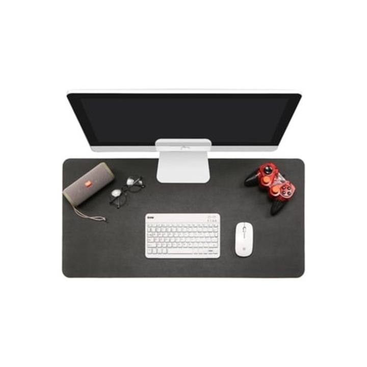 Masuta de birou antiderapanta, pad pentru mouse impermeabil, usor de curatat, negru, 60x30cm