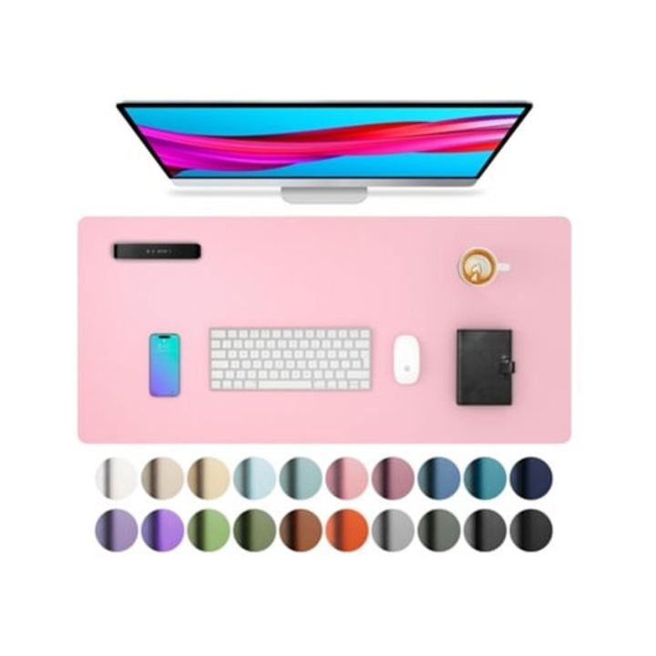 Protector de birou din piele, mouse pad, non-alunecare, roz, 80x40cm