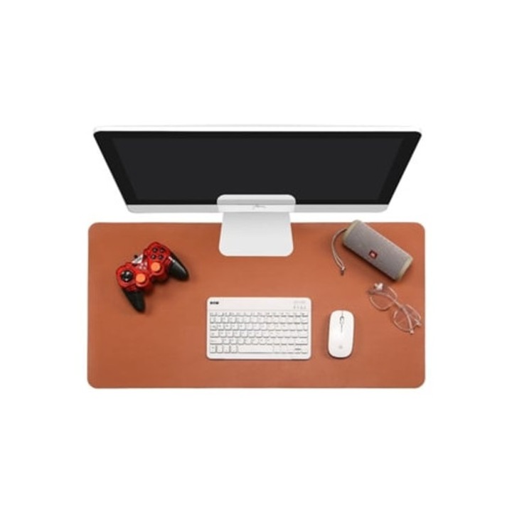 Masuta de birou antiderapanta, pad pentru mouse impermeabil, usor de curatat, maro, 60x30cm