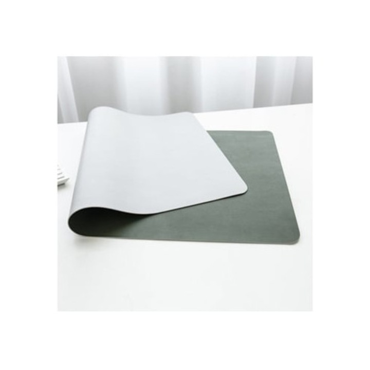 Kétoldalas egérpad, Gusshious, csúszásgátló, vízálló, katonai zöld és világosszürke, 90x45cm