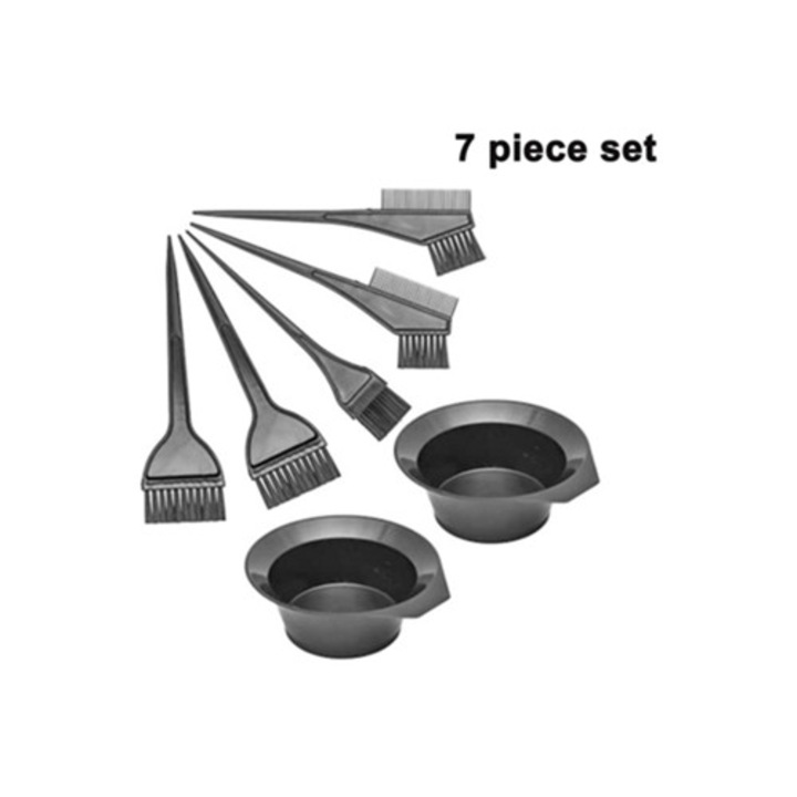 Set profesional de vopsit parul, 7 piese, unelte din plastic de calitate