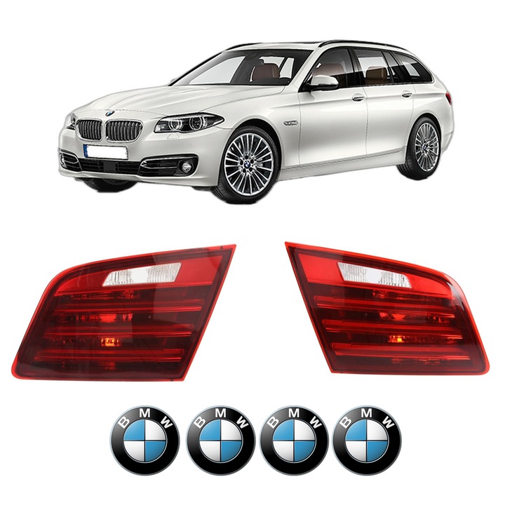 Set Stopuri Spate Stanga Dreapta BMW Seria 5 Touring (F11) din 2009-2017, Auto, DEPO, 4x Stickere auto cu BMW