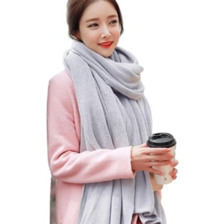 Esarfa de lana pentru femei, gri, 78.1x11.8cm