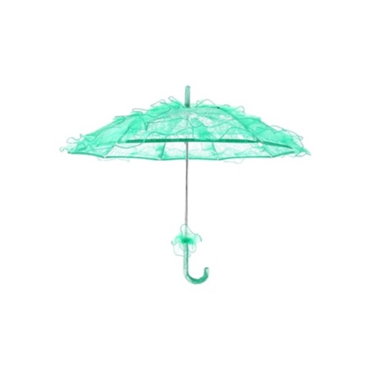 Zöld pamut csipke esernyő esküvőre, partira és fotózásra, nőknek