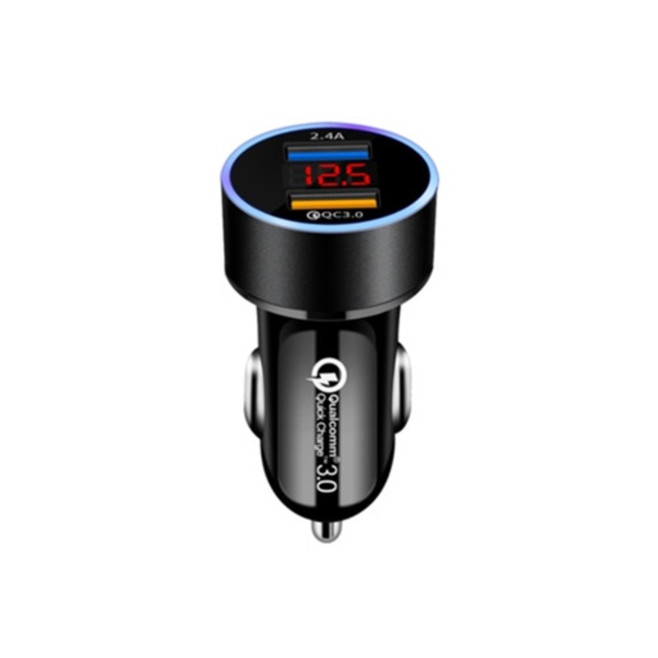 Splitter bricheta auto 180W, 3 prize, 4 USB, QC 3.0