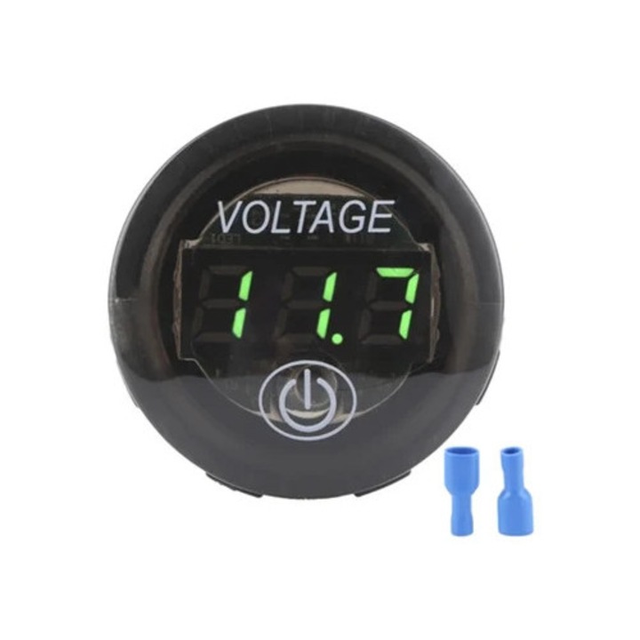 12-24V-os LED digitális voltmérő autós akkumulátorokhoz érintőkapcsolóval
