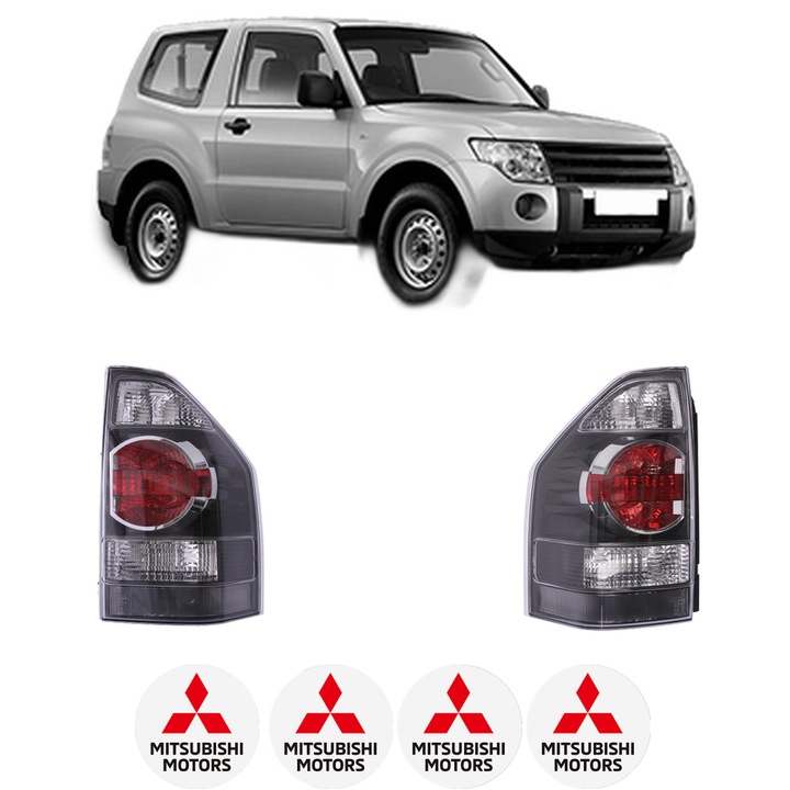 Set Stopuri Spate Stanga Dreapta MITSUBISHI PAJERO IV (V8_W, V9_W) din 2006-2016, Auto, DEPO, 4x Stickere auto cu MITSUBISHI