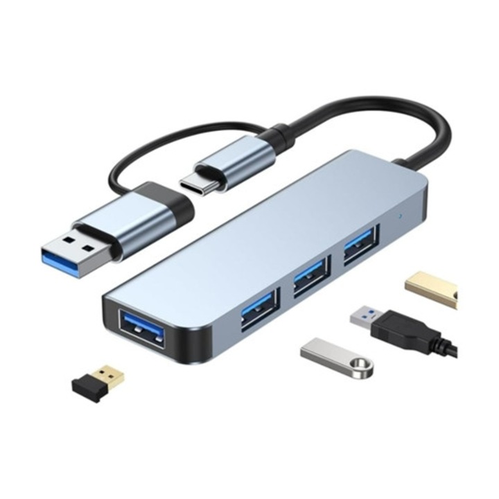 USB 3.0 Hub 2217Tu, hosszabbító, szürke