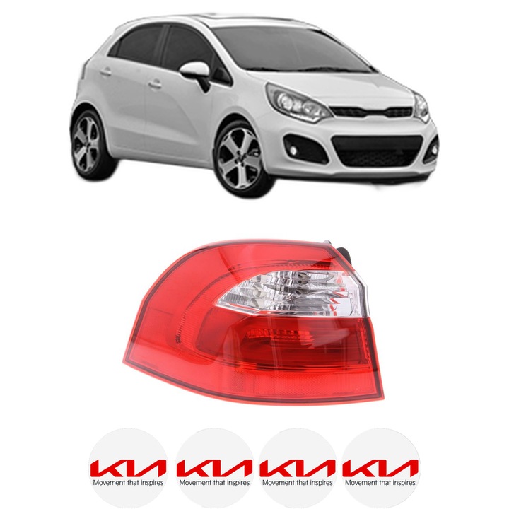 Lampa Stop Spate Stanga KIA RIO III (UB) din 2011-2017, Auto, DEPO, 4x Stickere auto cu KIA