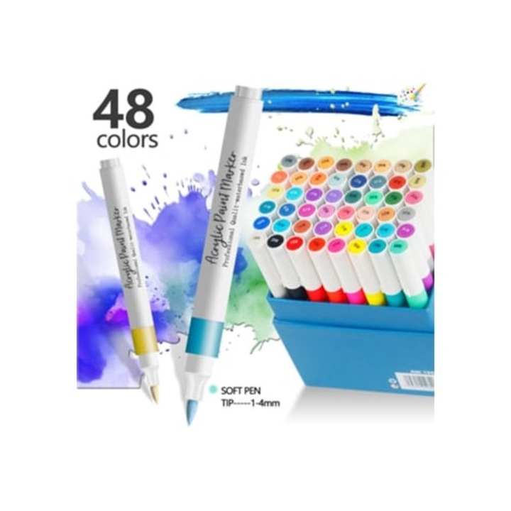 Комплект от 48 маркера, акрилни, многоцветни