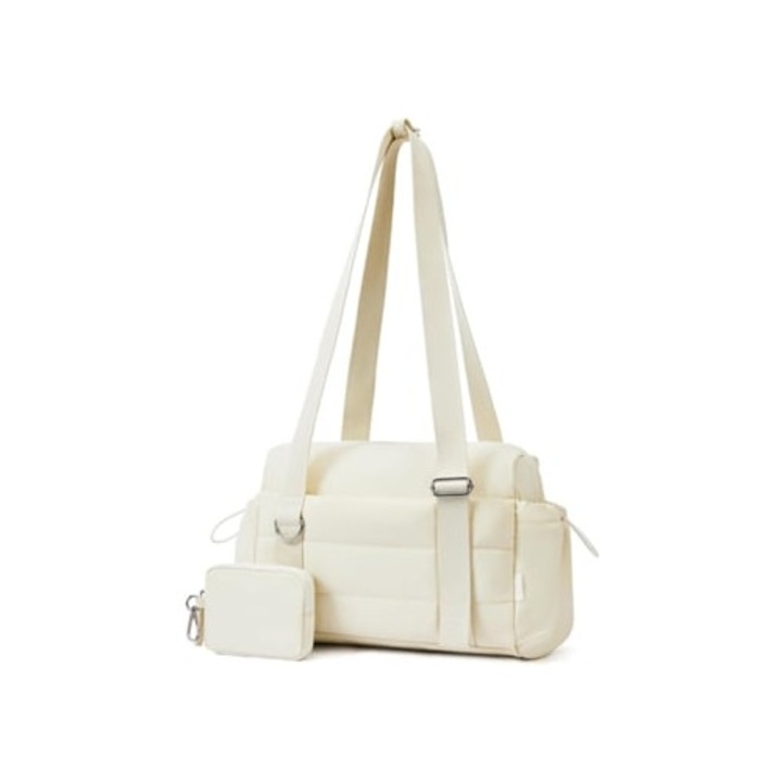 Set de 2 genti sport pentru femei, mini bagaje de voiaj, separare uscata, bej