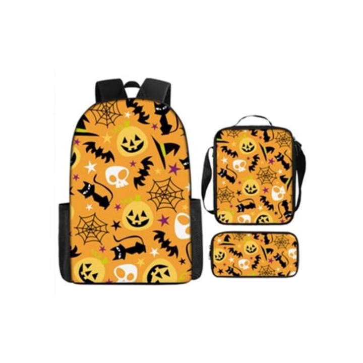 Ghiozdan Halloween 3 piese cu cutie pranz si penar, GERTIZ