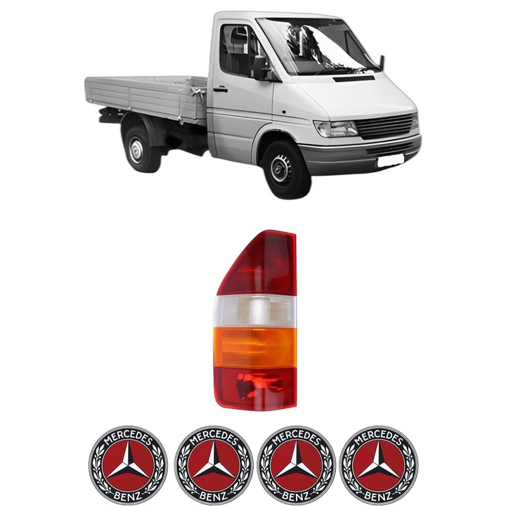 Lampa Stop Spate Stanga MERCEDES-BENZ SPRINTER 4-t Platform/Chassis (B904) din 1995-2006, Auto, DEPO, 4x Stickere auto cu MERCEDES-BENZ