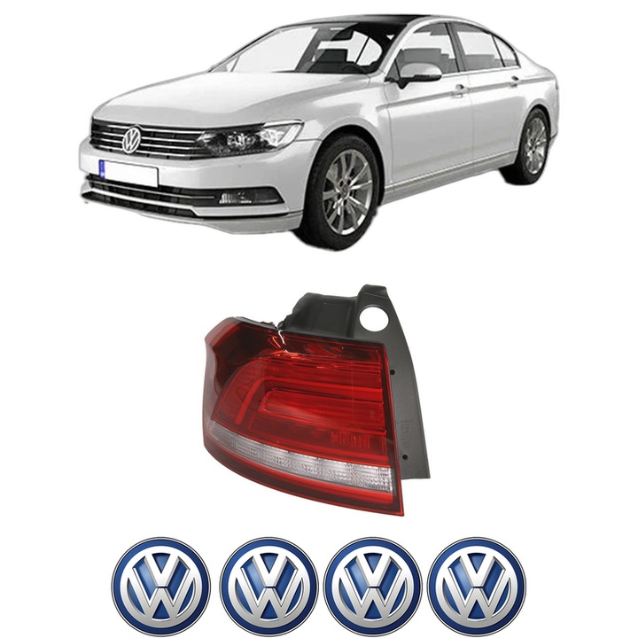Lampa Stop Spate Stanga Volkswagen PASSAT B8 (3G2, CB2) din 2014-2024, Auto, DEPO, 4x Stickere auto cu Volkswagen
