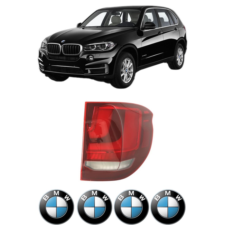 Lampa Stop Spate Dreapta BMW Seria X5 (F15, F85) din 2013-2018, Auto, DEPO, 4x Stickere auto cu BMW