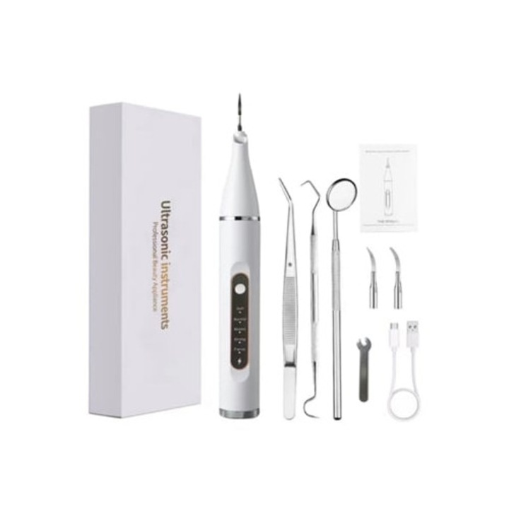 Hordozható ultrahangos vizuális elektromos szájzuhany, fehér kombó, DIGITALLAB