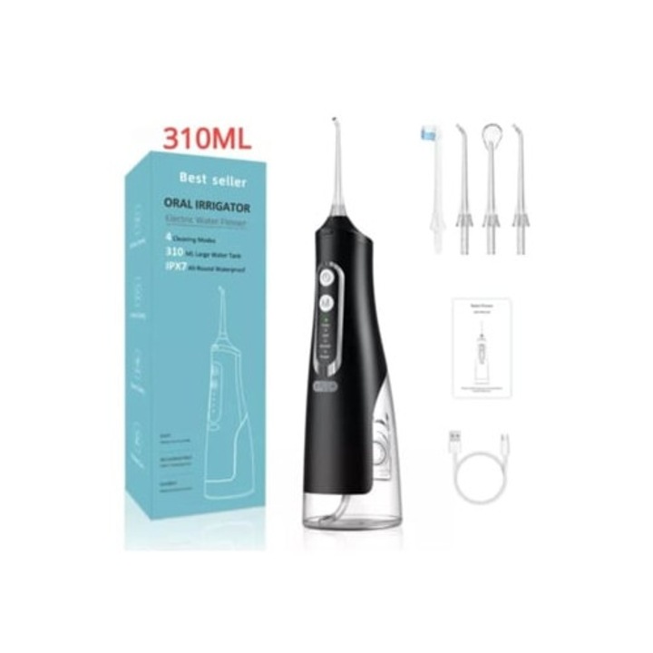 DIGITALLAB 310ml IPX7 hordozható szájzuhany, fekete