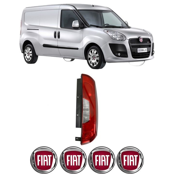 Lampa Stop Spate Dreapta FIAT DOBLO Bus (263_) din 2010-2023, Auto, DEPO, 4x Stickere auto cu FIAT