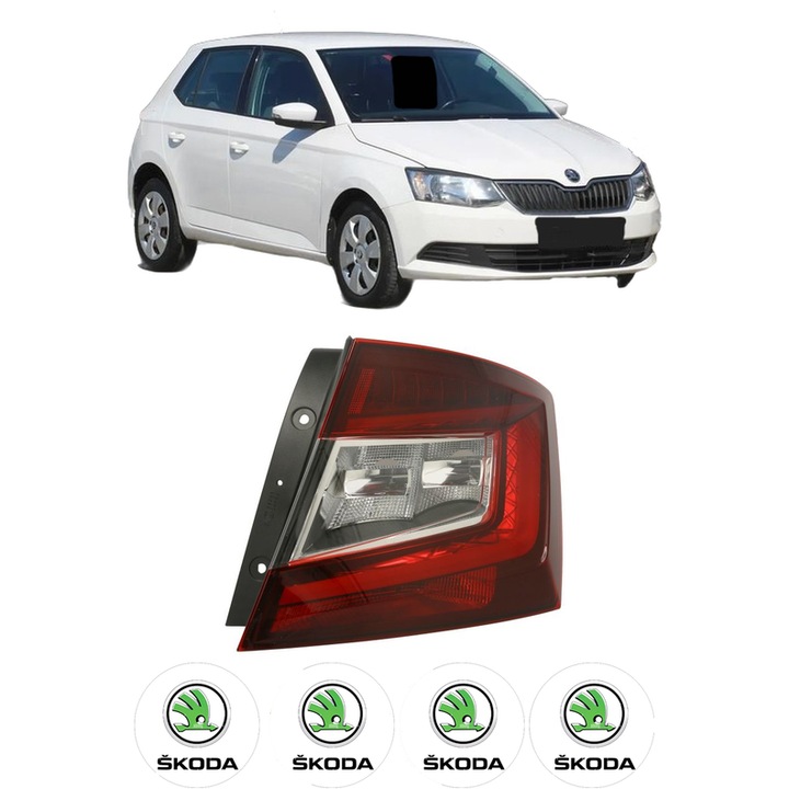 Lampa Stop Spate Dreapta SKODA FABIA III Praktik (NJ5) din 2014-2022, Auto, DEPO, 4x Stickere auto cu SKODA