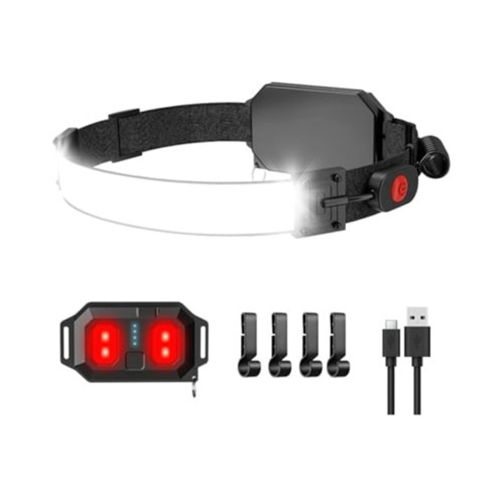 Lanterna LED DIGITALLAB Tly-T1 1000 Lumeni, reincarcabila USB, lumina rosie, neagra