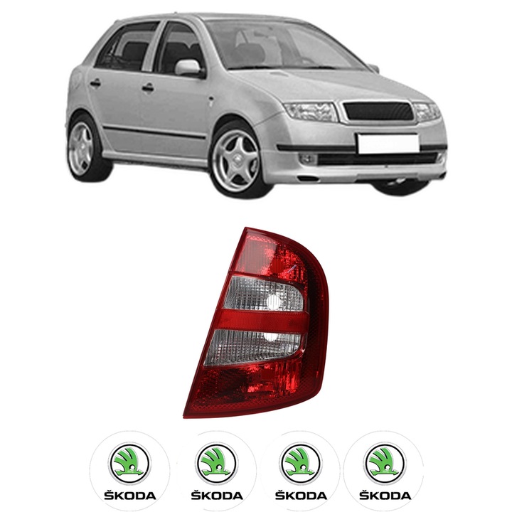 Lampa Stop Spate Dreapta SKODA FABIA I (6Y2) din 1999-2008, Auto, TYC, 4x Stickere auto cu SKODA