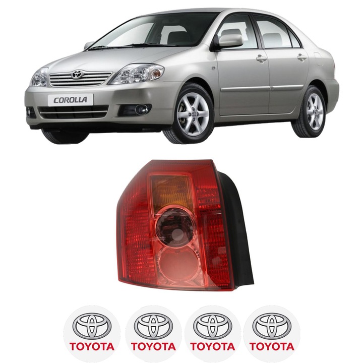 Lampa Stop Spate Stanga TOYOTA COROLLA Saloon (_E12_) din 2001-2008, Auto, TYC, 4x Stickere auto cu TOYOTA