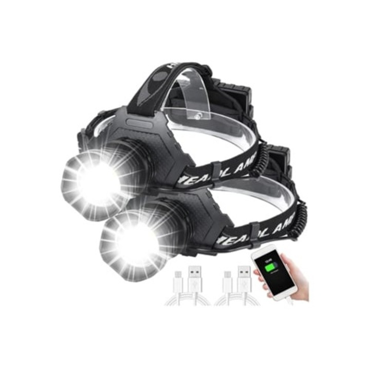 DIGITALLAB T70-70 újratölthető LED lámpa, 20000 lumen, 5 mód, fekete