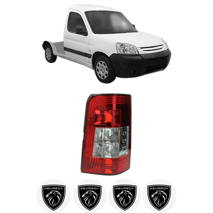 Lampa Stop Spate Dreapta PEUGEOT PARTNER Platform/Chassis (5_, G_) din 1997-2008, Auto, TYC, 4x Stickere auto cu PEUGEOT