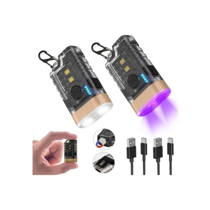 Lanterna EDC LED Mini, 9 moduri, impermeabila, cu clip magnetic, 2 DIGITALLAB