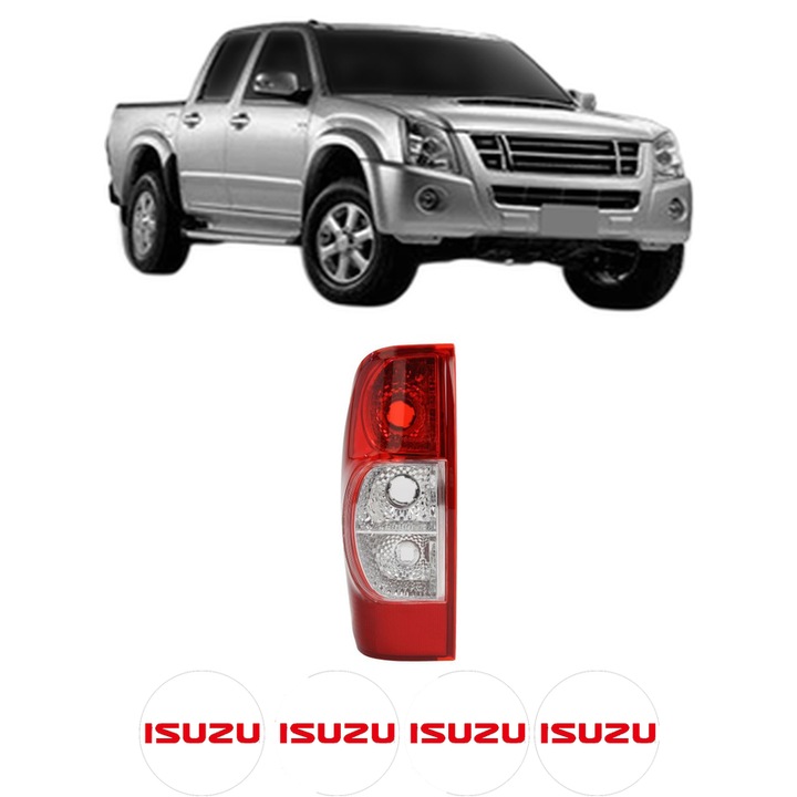 Lampa Stop Spate Stanga ISUZU D-MAX I Platform/Chassis (TFR, TFS) din 2006-2012, Auto, TYC, 4x Stickere auto cu ISUZU