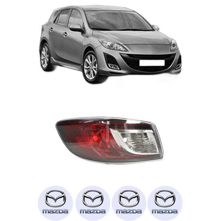 Lampa Stop Spate Stanga MAZDA 3 (BL) din 2008-2014, Auto, TYC, 4x Stickere auto cu MAZDA